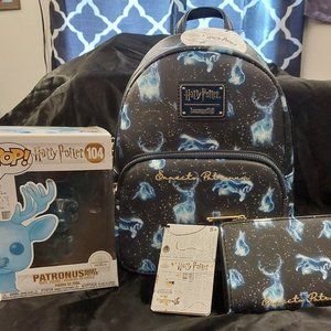 Loungefly Harry Potter Expecto Patronum BNWT Bag, Wallet, & Funko Pop Set